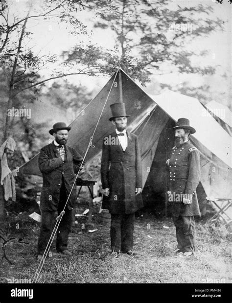 Allan Pinkerton President Abraham Lincoln And Major General John A