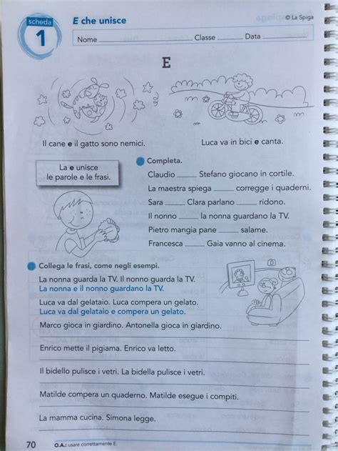 Pin di francesca altea su classe 2 Attività di grammatica