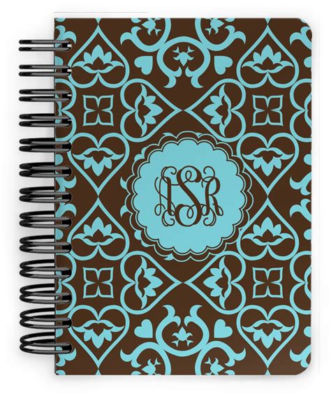 Custom Floral Spiral Notebook 5x7 W Monogram Youcustomizeit