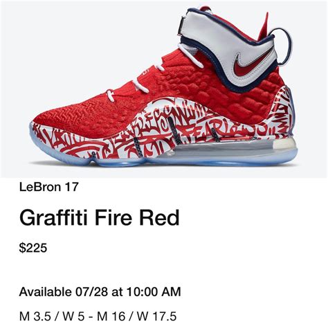 Nike LeBron 17 Graffiti Fire Red CT6047-600 Release Date - SBD