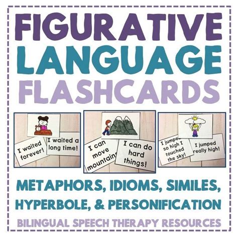 Figurative Language Flashcards Metaphors Idioms Similes Hyperbole