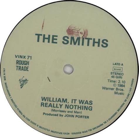 The Smiths William It Was Really Nothing Withdrawn Italian Vinyl