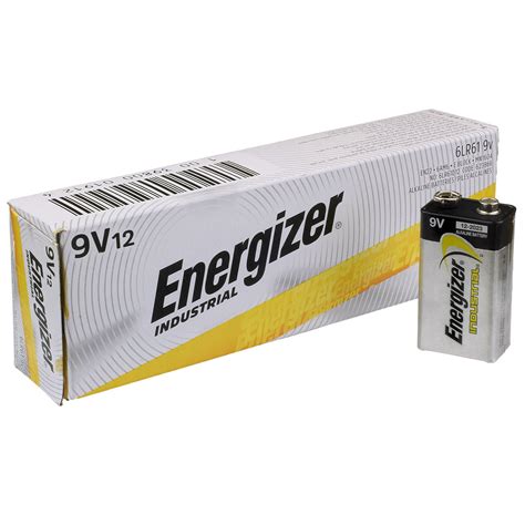 Energizer Industrial 9 Volt Alkaline Batteries 12 Pack