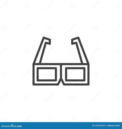 3d Glasses Outline Icon Stock Vector Illustration Of Linear 122729152