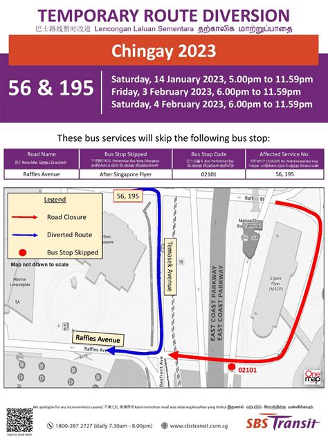 Sbs Transit Temporary Route Diversion Poster For Chingay Land