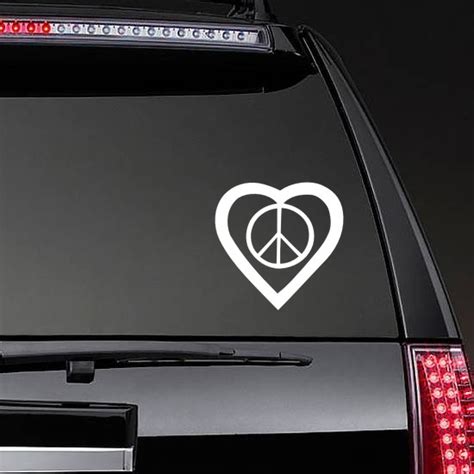 Peace Sign In A Heart Sticker