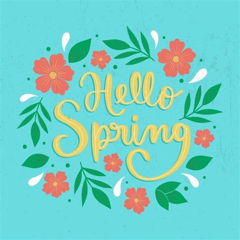 Free Vector Hand Drawn Hello Spring Lettering