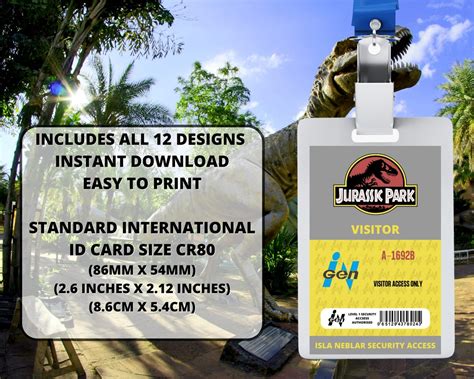 Printable Jurassic Park Ingen Id Badges Park Division Id Etsy