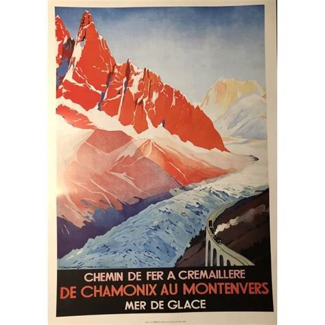 Chamonix Au Montenvers Mer De Glace Soubie 50x70 Cm AFFICHE