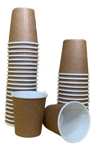 100un Copo Papel Biodegradável Térmico Café Curto 60ml Kraft