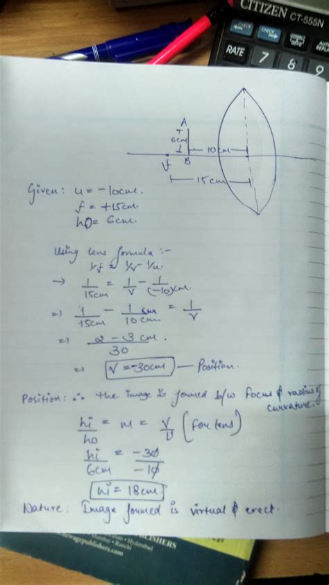 A Cm Tall Object Is Placed Perpendicular To The Principal Axis Of A