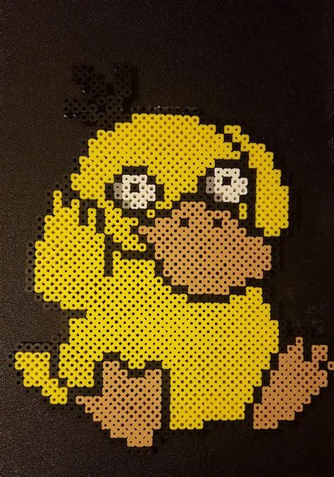 Perler Pokemon Psyduck Bead Sprite Pixel Art Perler Art Diy Perler