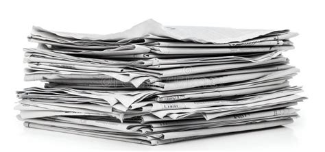 Stack Of Newspapers Isolated On White Background Generative Ai Stock