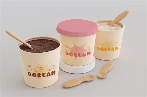 Maqueta De Taza De Helado Archivo Psd Premium