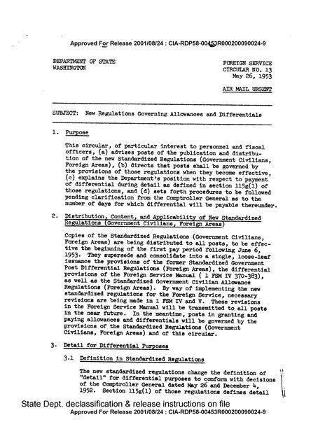 NEW REGULATIONS GOVERNING ALLOWANCES AND DIFFERENTIALS - DocumentCloud