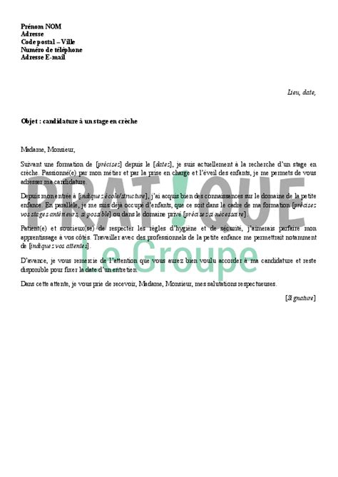 Lettre De Motivation Petite Enfance Creche Laboite Cv Fr