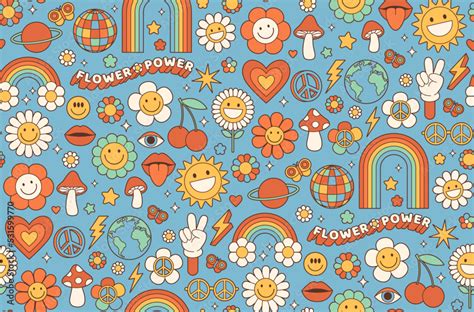 Flower Power Hippies Background