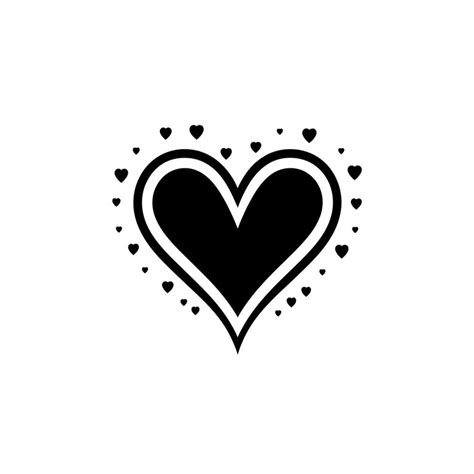 Love: High-quality Black and White Heart Vector Design - Etsy