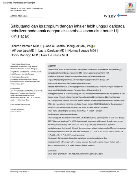 1. Salbutamol and ipratropium by inhaler is superior to nebulizer in ...