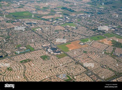 Aerial View Of The Elk Grove Area Sacramento County California Stock
