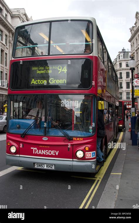 red London double decker bus public transport new Stock Photo - Alamy