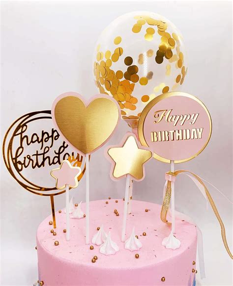 Buy Demissir Pack Of 6 Happy Birthday Cake Toppers A Series Of 2 Layers