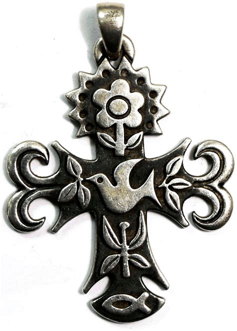 Sterling Silver James Avery Primavera Cross Pendant D Gem