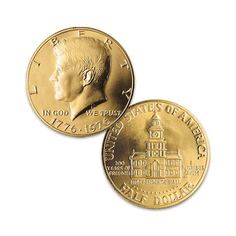 1976 Bicentennial 24k Gold Plated Kennedy Half Dollar Brilliant Uncirculated International