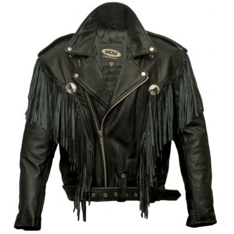 Chopper Lederjacke Aus Rindsleder Motorradjacke Bikerjacke Fransen