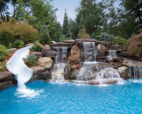 Fiberglass Pool Waterfall Slide & Custom Residential Water Slides at ...