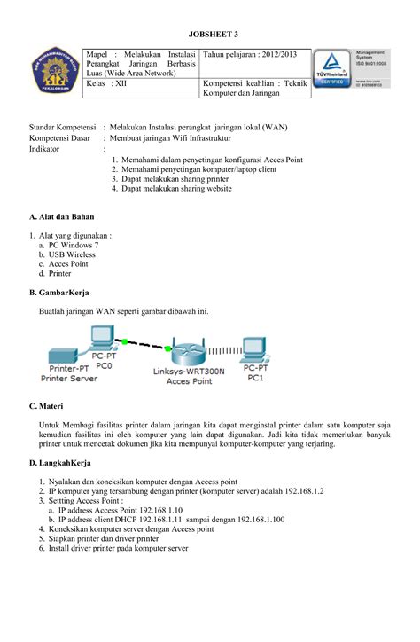 Instalasi Jaringan Berbasis Luas Lembar Edu