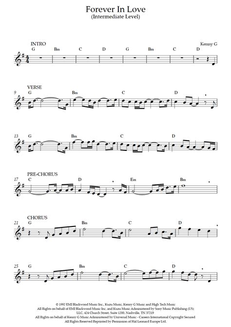 Forever in Love (Intermediate Level) (Kenny G) - Trumpet Sheet Music