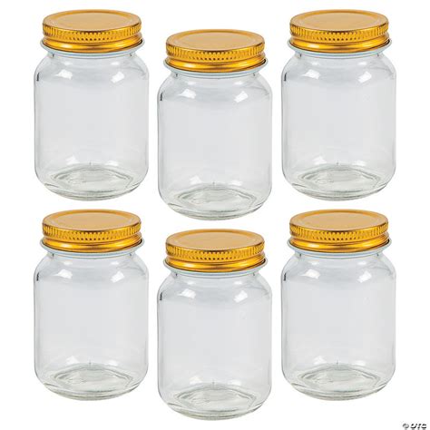 Bulk 36 Pc Mini Mason Favor Jars With Gold Lids Oriental Trading