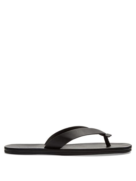 Lanvin Leather Flip-flops in Black for Men | Lyst