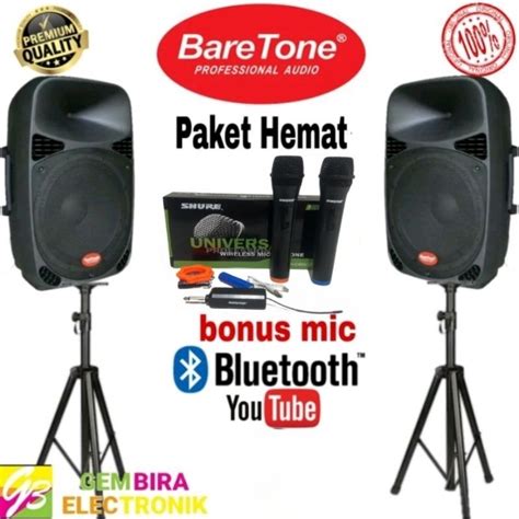 Jual Paket Speaker Aktif Baretone 15 Inch Dua Aktif Speker Bluetooth