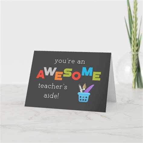 Teachers Aide Teacher Appreciation Day Awesome Card Zazzle