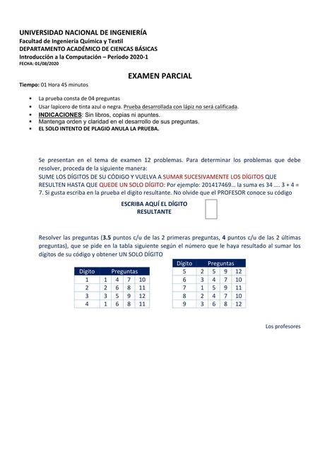 Examen Parcial Study Ingenieros UDocz