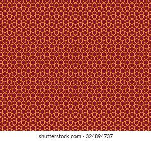 Seamless Luxury Red Gold Hexagonal Pattern Stock Vector Royalty Free