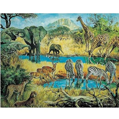 Puzzle 500 pièces Le point d eau Afrique James Hamilton Rue des