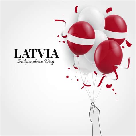 Premium Vector Independence Day Of Latvia Hand With Balloons