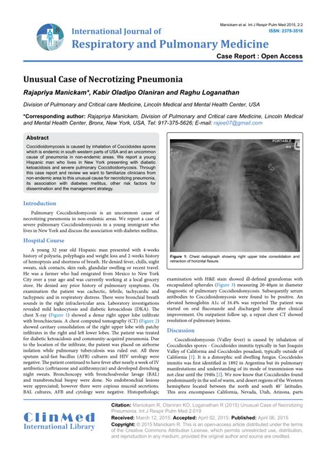 PDF Unusual Case Of Necrotizing Pneumonia