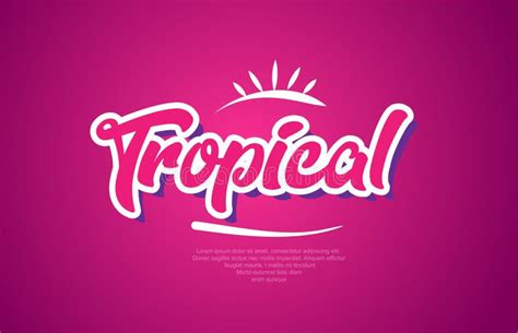 Tropical Word Text Typography Pink Design Icon Stock Vector