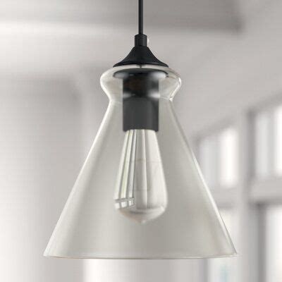 Three Posts Cerys 1 Light Single Cone Pendant Finish Black Inola