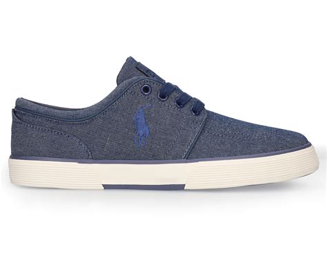 Polo Ralph Lauren Mens Faxon Low Sneakers Indigo Bluechambray