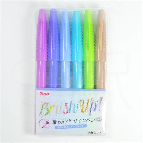 Pentel Brush Touch Sign Pen Color Set Ses C Stc