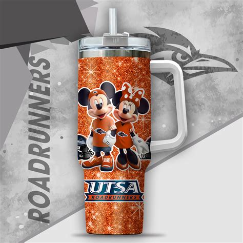 NCAA UTSA Roadrunners Mickey And Minnie Couple Custom Stanley Quencher