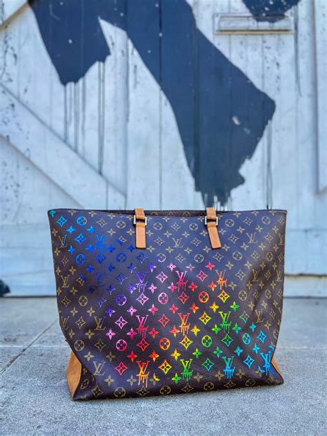 Hand Painted Rainbow Ombr On Your Louis Vuitton Bag Custom Etsy