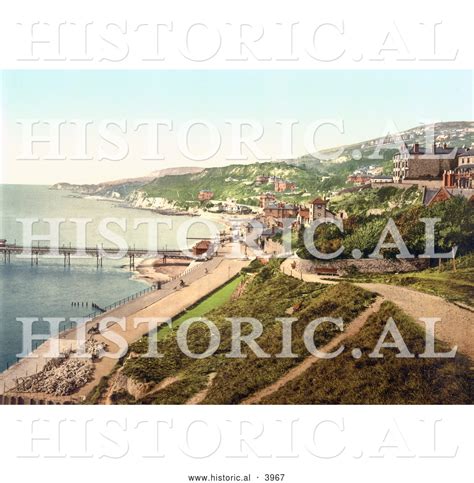 Historical Photochrom Of The Seaside Village Of Ventnor Isle Of Wight