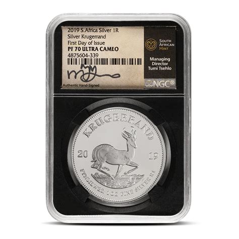 2019 Proof Silver South African Krugerrand NGC PF70 UCAM FDOI Silver