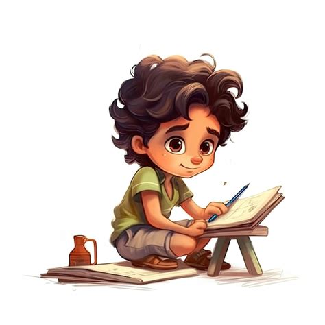 Premium Ai Image D Illustration Of A Cute Year Old Latin Boy